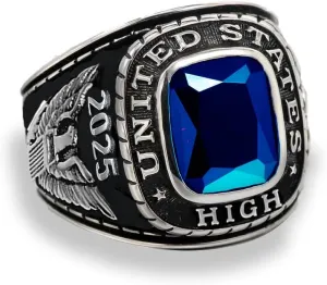 Customizable Class Rings High School and College Graduates,Graduation Ring Personalized,Sterling Silver/10k/14k/18k,Birthstone Class Of 2024 Ring Graduation Gift