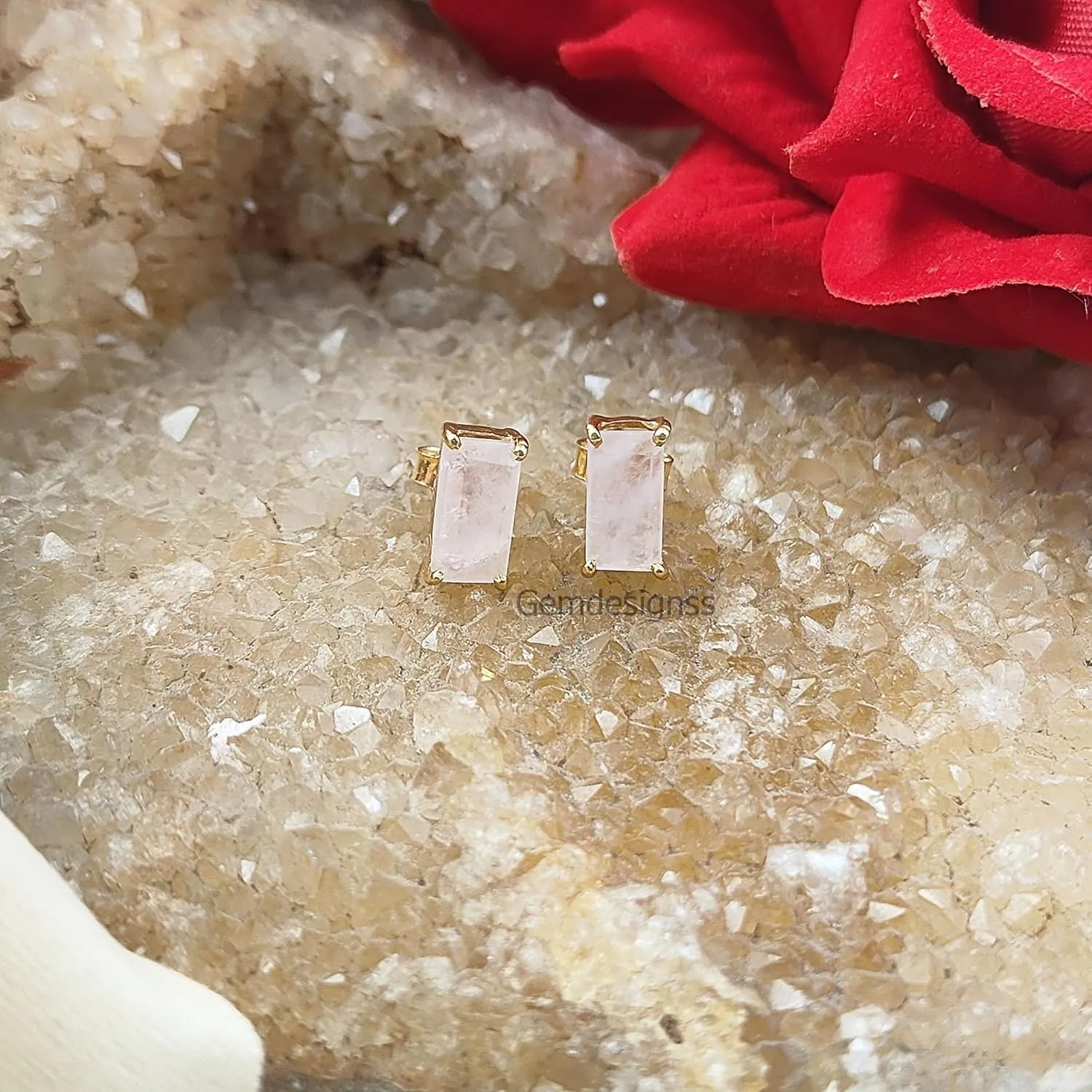 Dainty Birthstone Gemstone Post Stud Earrings in Gold Plated 925 Sterling Silver, Multiple Gemstone Studs, Birthday Gift For Women