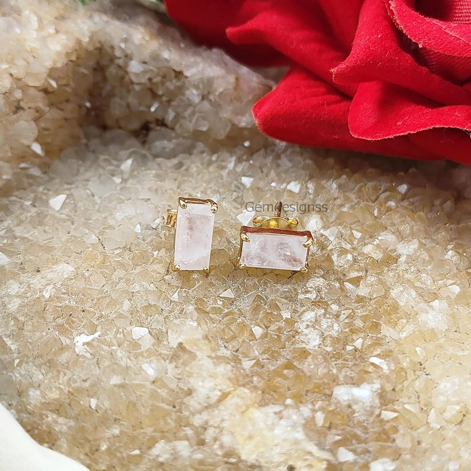 Dainty Birthstone Gemstone Post Stud Earrings in Gold Plated 925 Sterling Silver, Multiple Gemstone Studs, Birthday Gift For Women