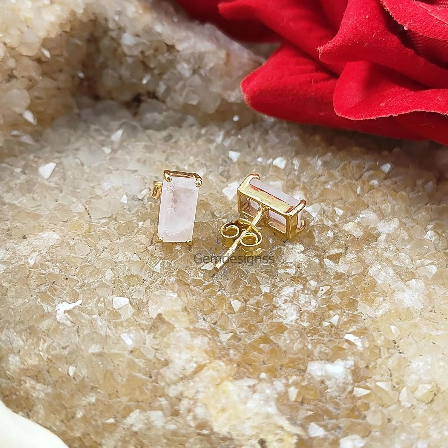 Dainty Birthstone Gemstone Post Stud Earrings in Gold Plated 925 Sterling Silver, Multiple Gemstone Studs, Birthday Gift For Women