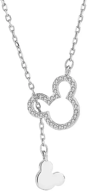 Dainty Mouse Mice Pendant Necklace for Women Girls 925 Sterling Silver Cubic Zirconia Animal Cartoon Adjustable Y Chain Necklaces Cute Birthday Christmas Jewelry Gifts with Free Box