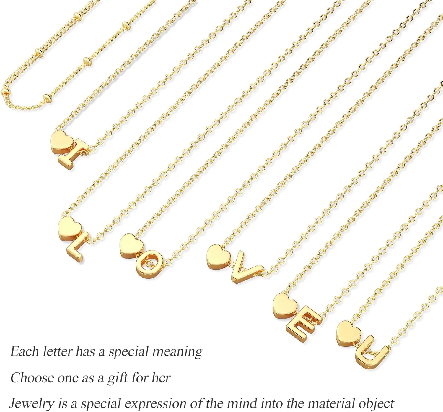 DEARMAY Dainty Initial Heart Gold Bracelets for Women Trendy, 14K Real Gold Letter Charm Bracelet Jewelry Cute Simple Fashion Chain Bracelets for Women Gift