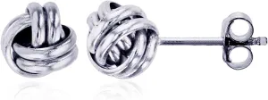 DECADENCE Sterling Silver 6mm Love Knot Stud Earrings for Women | Secure Friction Back Closure | 14k Plated Shiny Classic Earrings