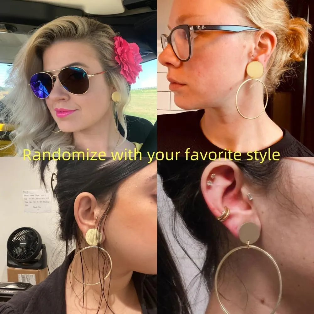 DIY Gauges Plugs for Ears Dangle Stainless Steel DIY Ear Gauges Pendants Expander Stretcher Accessories Piercing Jewelry for Women Men