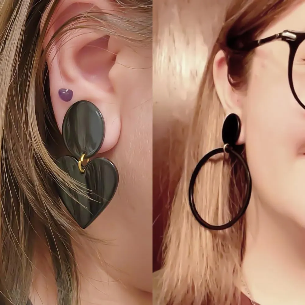 DIY Gauges Plugs for Ears Dangle Stainless Steel DIY Ear Gauges Pendants Expander Stretcher Accessories Piercing Jewelry for Women Men