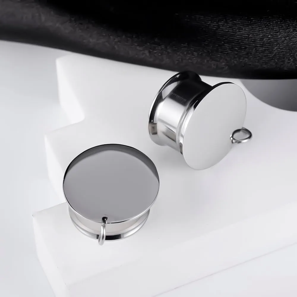 DIY Gauges Plugs for Ears Dangle Stainless Steel DIY Ear Gauges Pendants Expander Stretcher Accessories Piercing Jewelry for Women Men