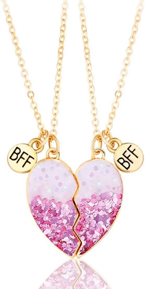 DOYYCA Best Friend Necklace Gifts Friendship Necklace Magnetic Matching Heart Unicorn Dolphin BFF Necklace for 2 Girls