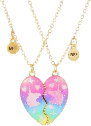 DOYYCA Best Friend Necklace Unicorn Mermaid Gifts Magnetic Matching Friendship Necklace for 2 Girls BFF Sister