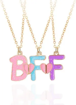 DOYYCA Friendship Necklace for 3 Matching Magnetic BFF Best Friend Necklace for 3 Bestie Sister Jewelry