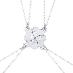 DOYYCA Friendship Necklace Magnetic Matching Four Leaf Clover Best Friend Necklace Gifts for Girls Women Magnet BFF Necklace for 4
