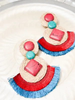 DROP TASSEL HANDMADE BEADED JEWELLERY