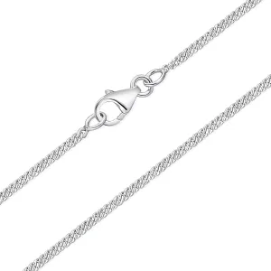 DTPsilver 925 Sterling Silver Very/Thin Curb Chain/Necklace - Spring Ring or Lobster Clasp - Width: 1.2/1.5/2 mm - Length: 16," 18," 20," 22," 24" Inches