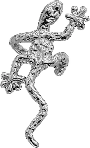 Ear Charms  Art Gecko Ear Cuff Non-pierced Reversible Right Earring Clip in Sterling Silver