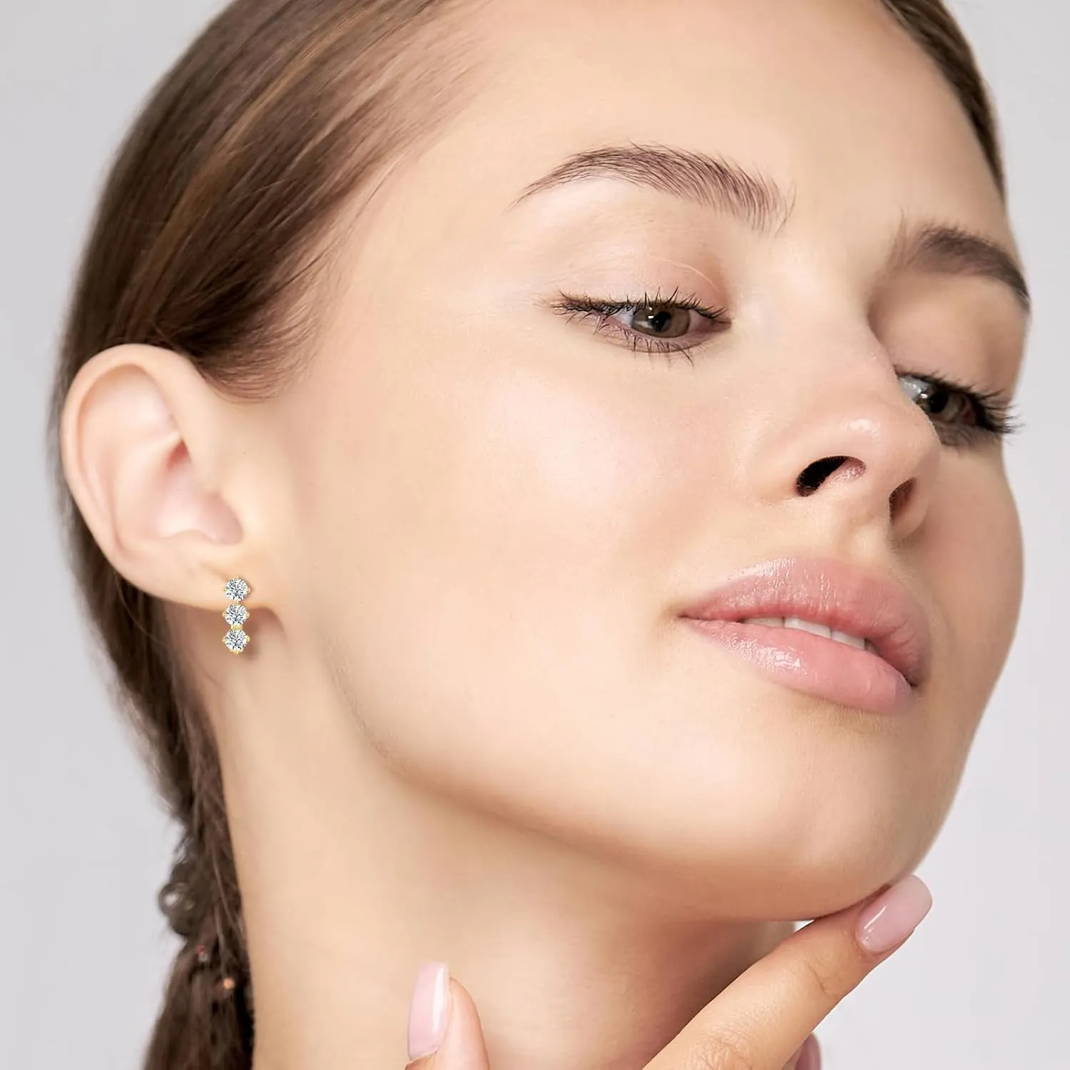 Earrings for Woman Man, Anniversary Birthday Gifts for Wife and Husband, 1.8 carat-3.0 carat 18K Gold Plated Hoop Earrings, Woman's & Unisex Moissanite Earrings, Birthday Gifts for Her
