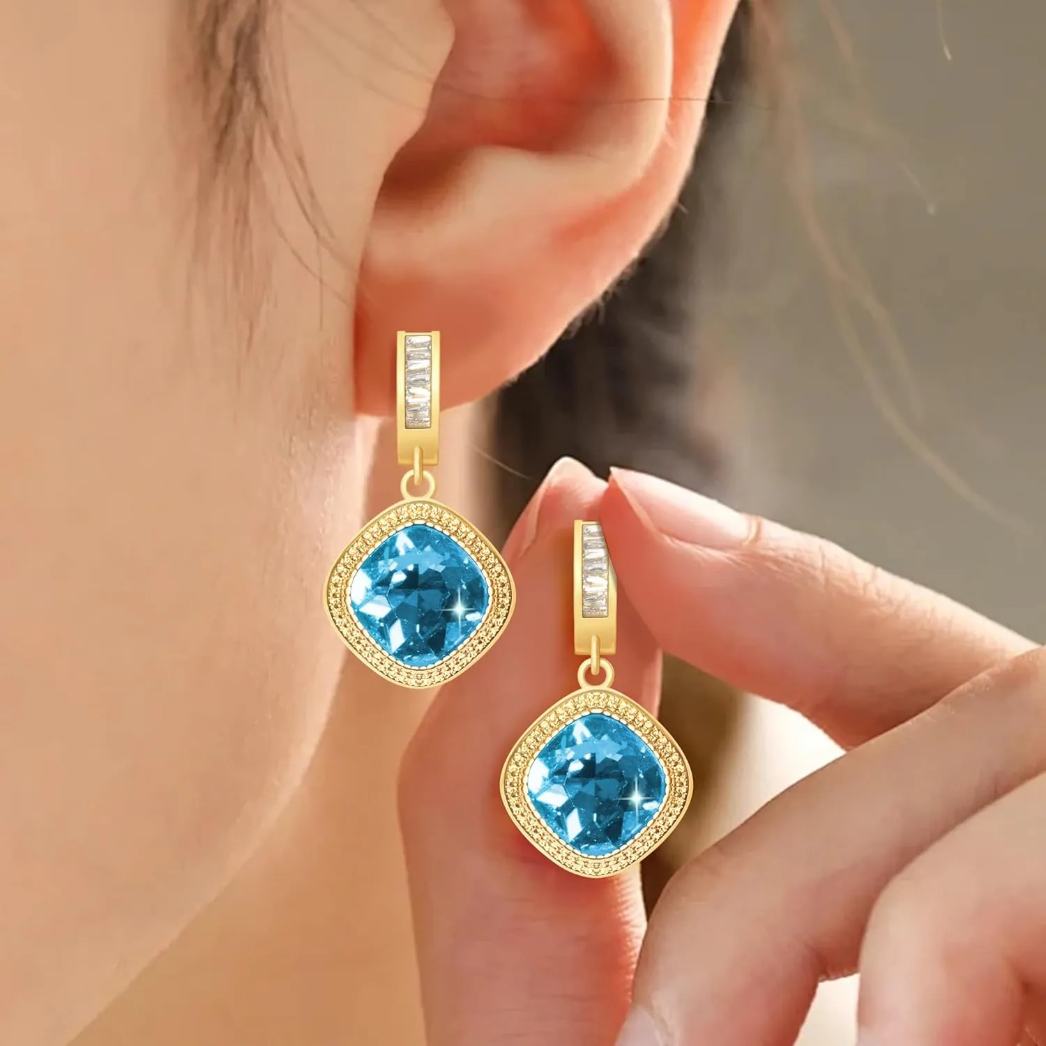 Earrings for Women,Gold-Plated Silver Jewelry Earrings.
