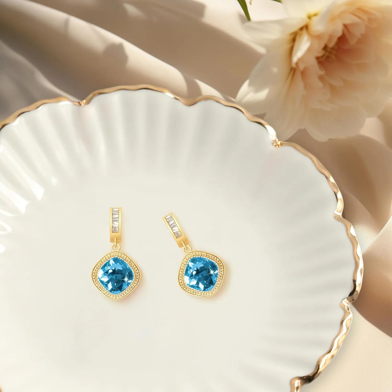 Earrings for Women,Gold-Plated Silver Jewelry Earrings.