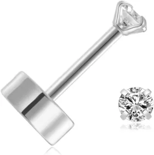 EnCharmed Tiny CZ Screw On Flat Back Stud Earrings, Surgical Steel Cubic Zirconia Earrings for Cartilage Tragus Earlobe Helix Piercing, Gift for Women Men