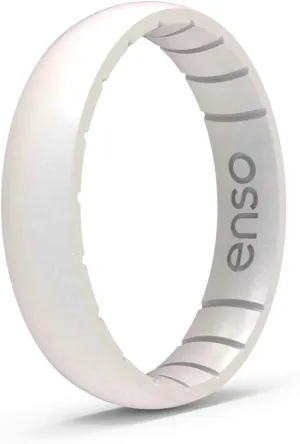 Enso Rings Thin Birthstone Silicone Ring  Unisex Wedding Engagement Band  Comfortable Breathable Band  4.3mm Wide, 1.75mm Thick