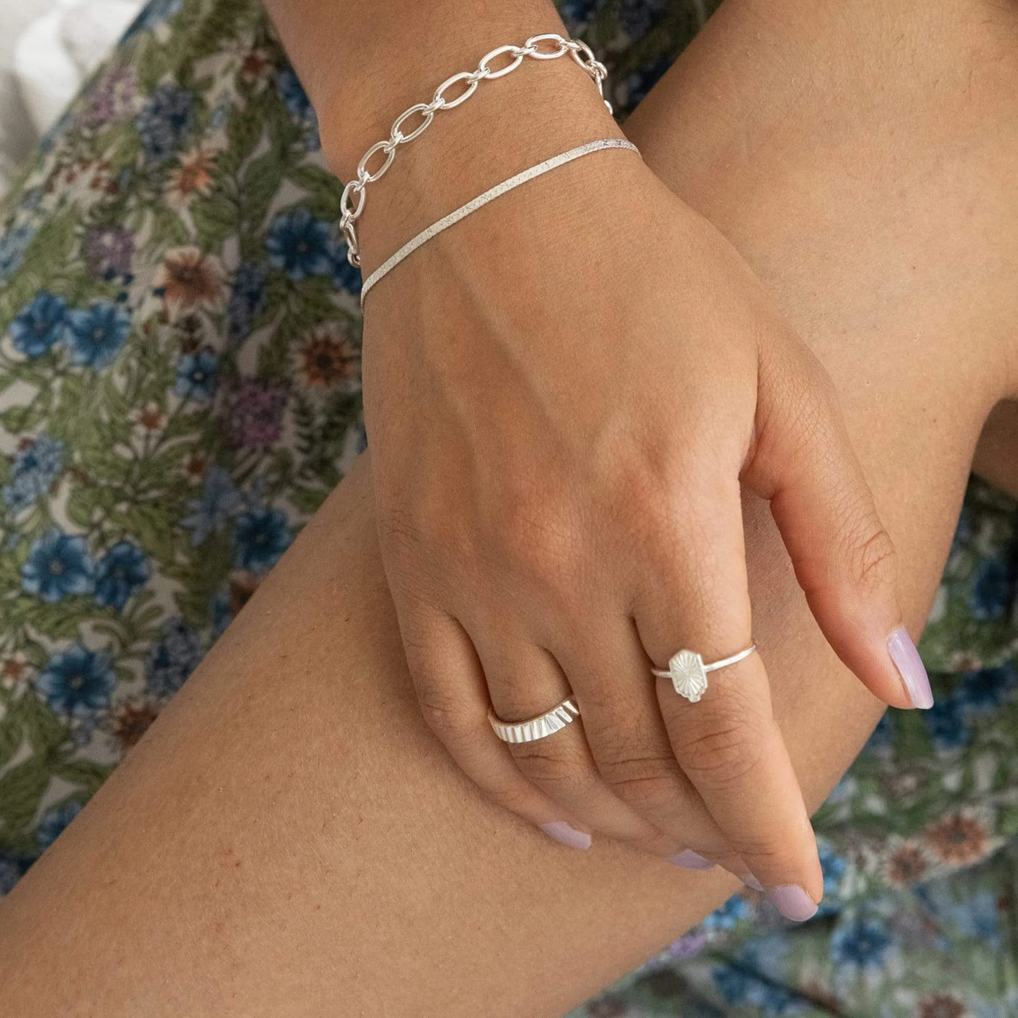 Estée Lalonde Flat Snake Chain Bracelet Sterling Silver