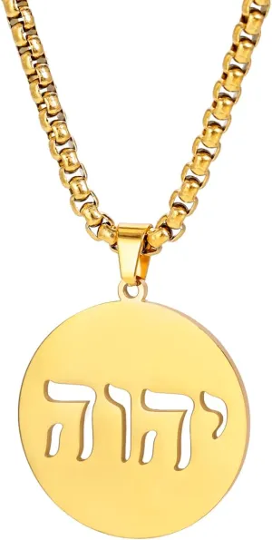 EUEAVAN Hebrew Necklaces Judaism Religion Faithchai Necklace Jehovah Pendants Hebrew Bible God Names Jewelry Hanukkah Israel Amulets Gifts Women Men