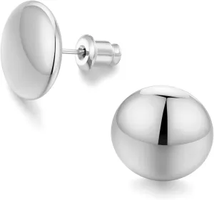 FAMARINE Dot Earrings Gold Silver Stud Earrings for Women Flat Round Earrings Minimalist Earrings