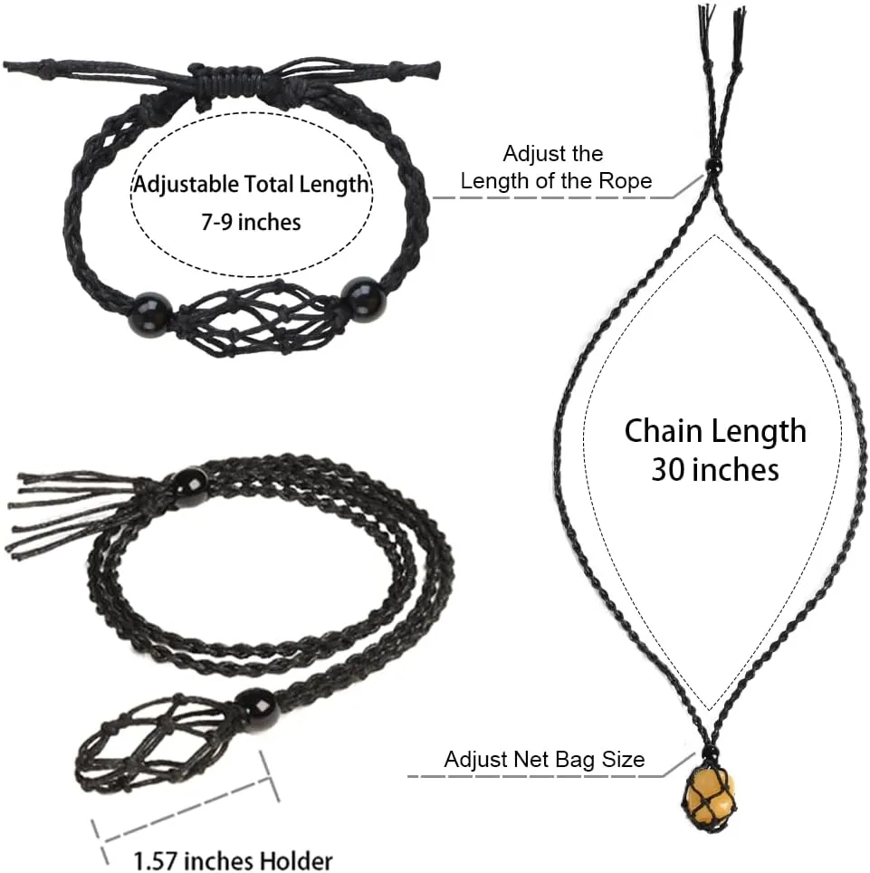 FANASY 18 PCS Crystal Cage Necklace Cord Empty Stone Holder Pendant Stone Replacement with Adjustable Length