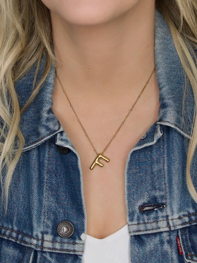 Farrah B Airhead Bubble Initial Necklace - Letter S
