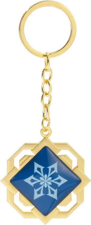 feimeng jewelry Luminous Liyue Vision Keychain - 2 Sides 3D Cryo Element Charm Keyrings Car Door Keys Holder Chains Cosplay, Gifts for Game Fans