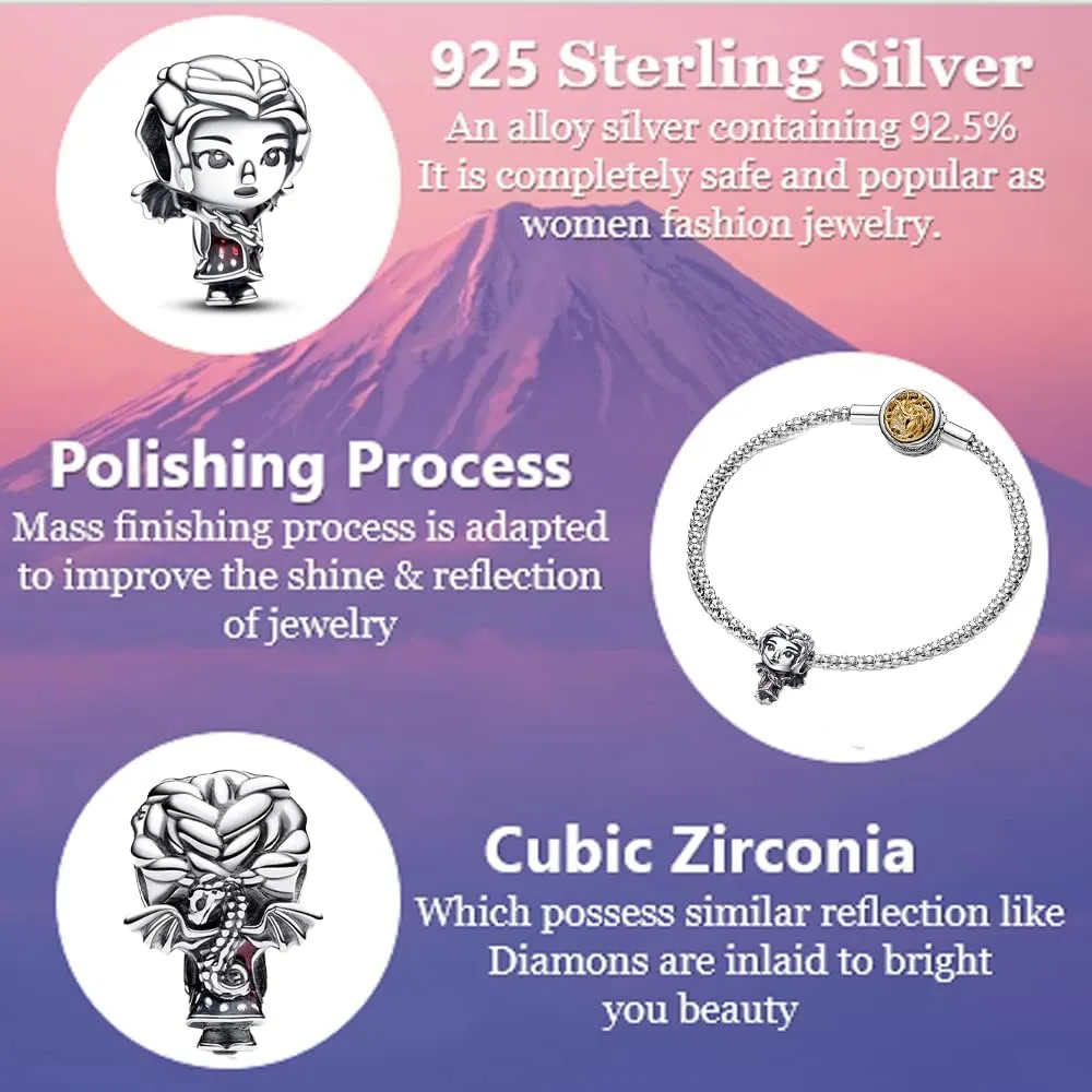 Festive Nutcracker Pumpkin Sparkling Dragon Egg Mouse 2024 Coco Miguel Dante Skull Charms for Women Bracelets &Necklaces in 925 Sterling Silver,Christmas Jewelry Gift for Women