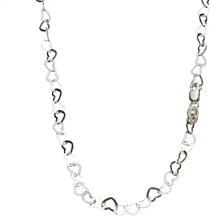Finished Chains by Joyful Creations Flat Heart Sterling Silver Nickel Free Chain Necklace Italy 16 inch