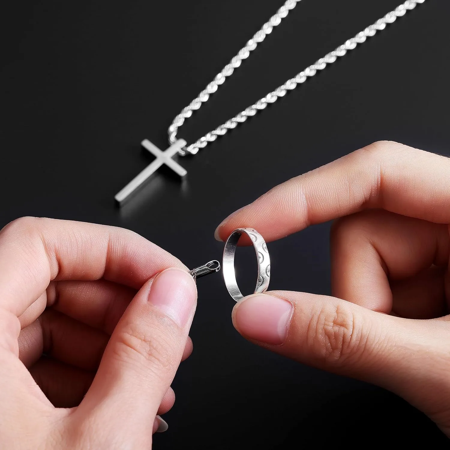 Fiusem 3mm Rope Chain Necklace for Men, Silver Tone Mens Chain Necklace, Stainless Steel Necklace Chain for Men Women