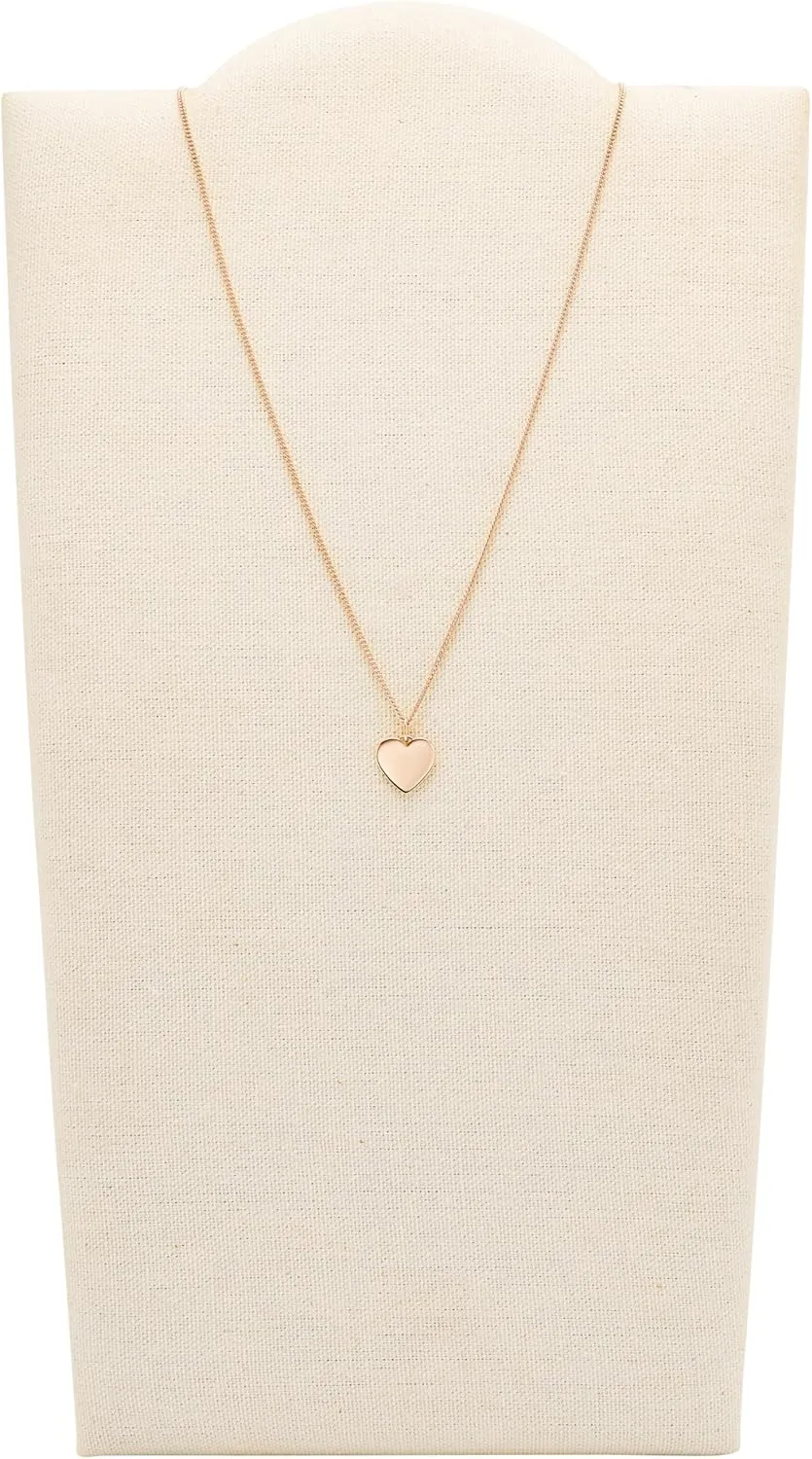 Fossil Women's Plated Stainless Steel Engravable Personalized Gift Pendant Chain Necklace for Women