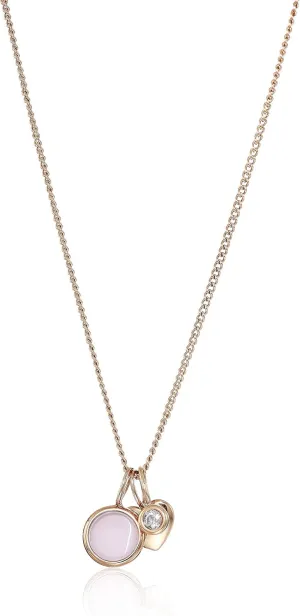 Fossil Women's Rose Gold-Tone Stainless Steel Pendant Chain Necklace for Women