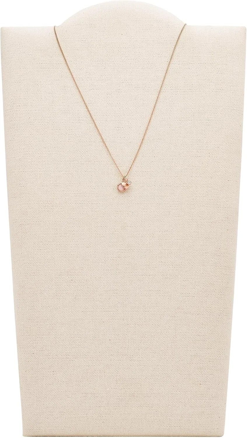 Fossil Women's Rose Gold-Tone Stainless Steel Pendant Chain Necklace for Women