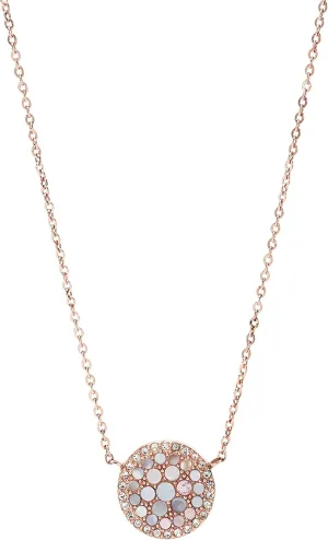 Fossil Women's Rose Gold-Tone Stainless Steel Pendant Chain Necklace for Women