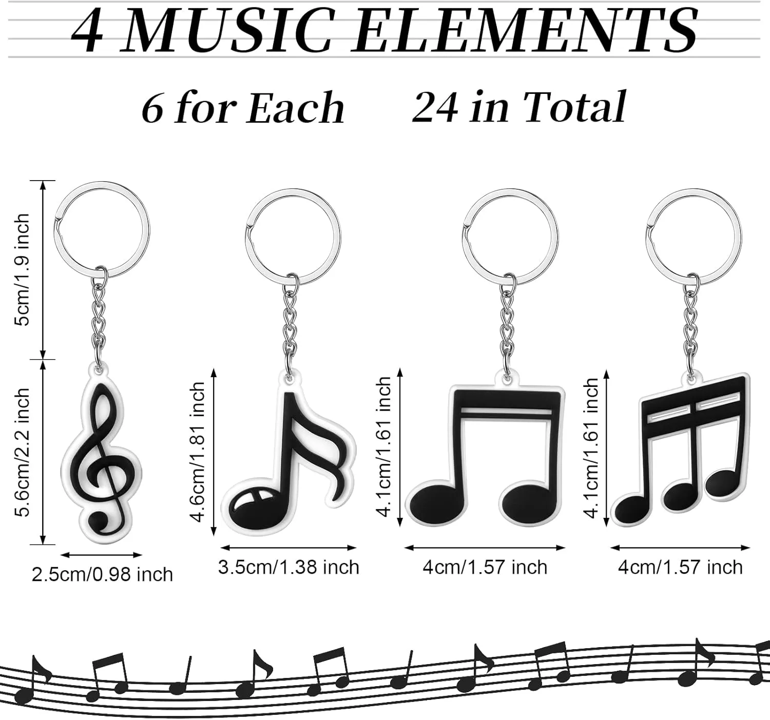 Fumete Music Party Favors Keychain Piano Note Silicone Key Chains Gift Bulk Musical Themed Radio School Karaoke Bag Backpack Baby Shower Birthday Easter Gifts for Kids Supplies