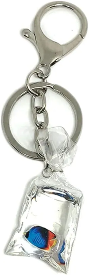 Fun goldfish keychain, water bag-shaped hook pendant charm pendant gift (random)