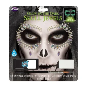 Fun World Glow in the Dark Skull Face Jewel Kit