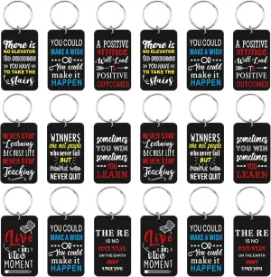 Funtery 18 Pcs Motivational Keychains Bulk Inspirational Gifts for Employees School Thank You for Coworkers Friend(Religious)