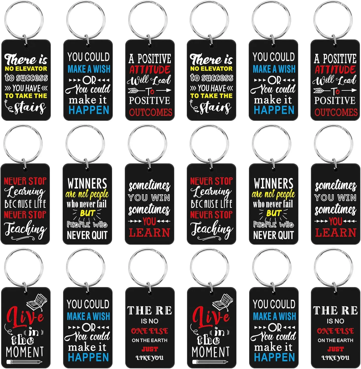 Funtery 18 Pcs Motivational Keychains Bulk Inspirational Gifts for Employees School Thank You for Coworkers Friend(Religious)