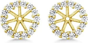 Gem Stone King 18K Yellow Gold Plated Silver Earring Jackets Fits 5MM Round Studs