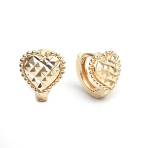 Gempires Lightweight Heart Hoop Earrings Small Chunky Handmade Jewelry Hypoallergenic Gold Plated Non-Tarnish Everday Wear Huggie Earrings For Women