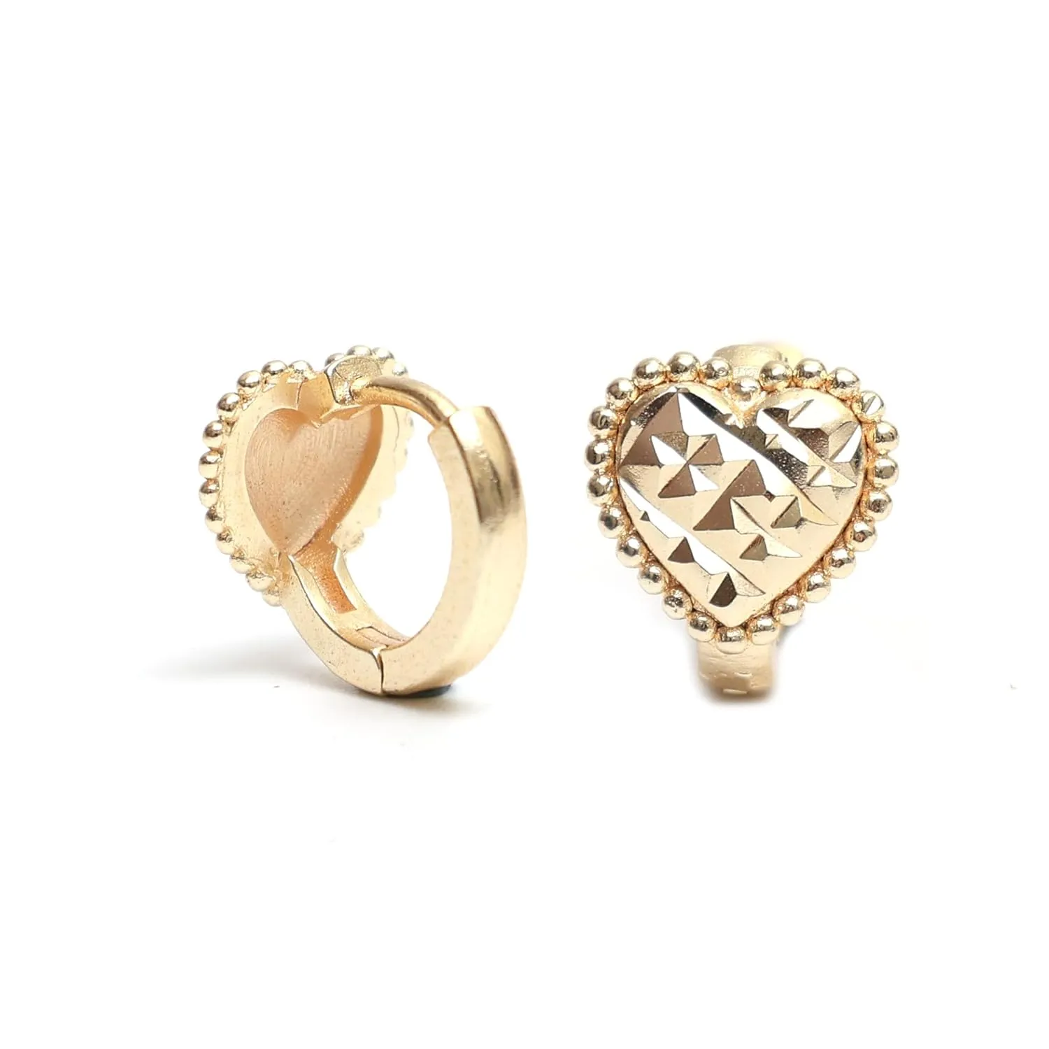 Gempires Lightweight Heart Hoop Earrings Small Chunky Handmade Jewelry Hypoallergenic Gold Plated Non-Tarnish Everday Wear Huggie Earrings For Women