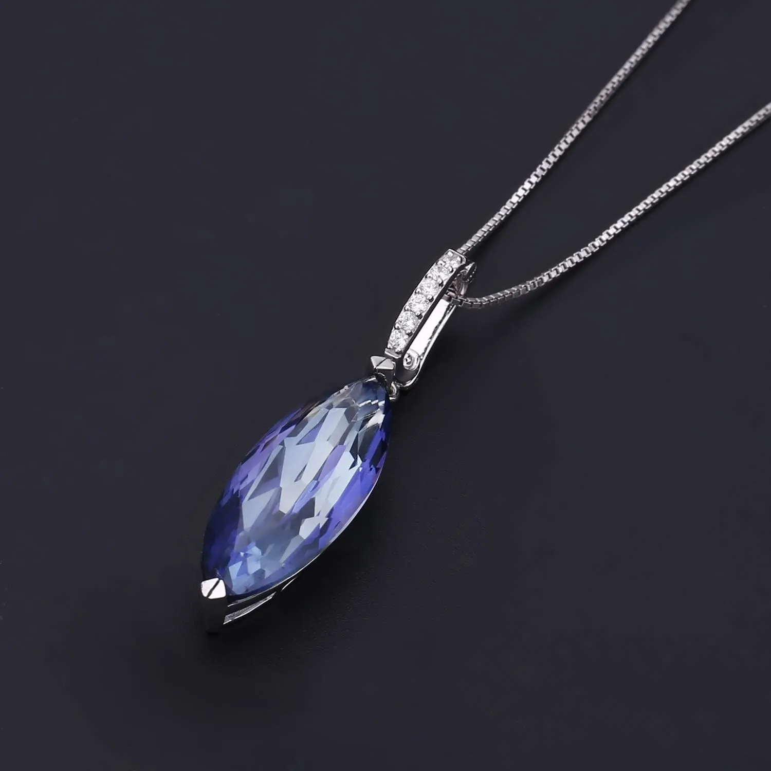 Gem's Beauty 925 Sterling Silver Gemstone Necklaces & Pendants for Women Fine Jewelry, Chain 16" 2" Extend