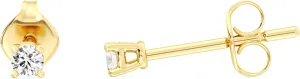 Gilded Lab-Grown Diamond Stud Earrings for Women, Round Cut, 4-Prong, Push Back, 925 Sterling Silver or Gold-Plated, F Color SI1