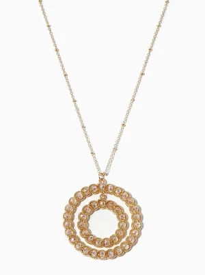 Glass Bead Double Pendant Necklace