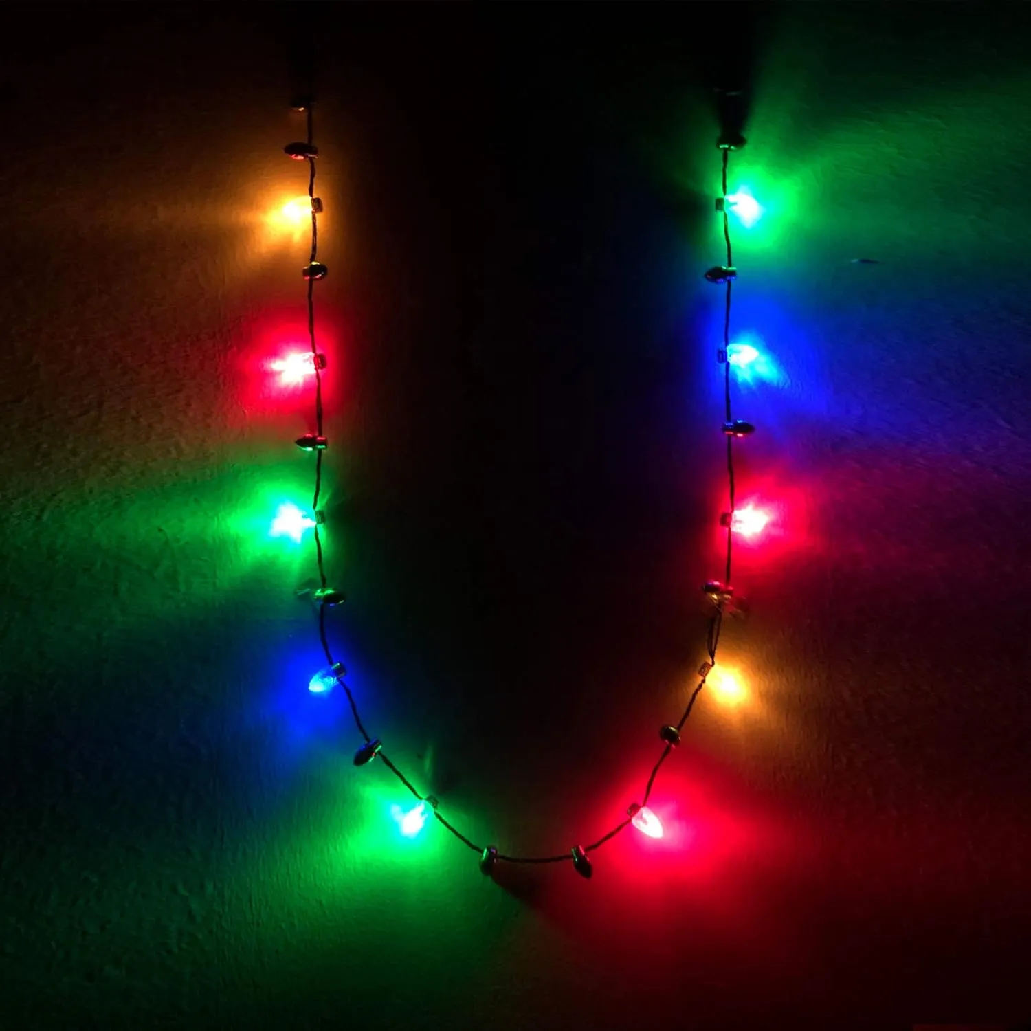 Glowmaker Christmas Necklace | Bright Light | Best Christmas Accessories | Fun and Bright 38 inch Necklace | Indoor Ornament Christmas Necklace |