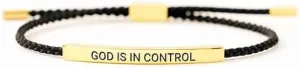 God Is In Control Inspirational Bracelets for Women Men Christian Faith Bracelets Handmade Letter Braided Bracelet Adjustable Stainless Steel Christmas Birthday Gifts Jewelry