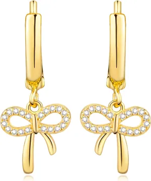 Gold Bow Earrings for Women Small Bow Stud Earrings Simple Bow Earring for Women Dainty Cute Earring Christmas Gifts