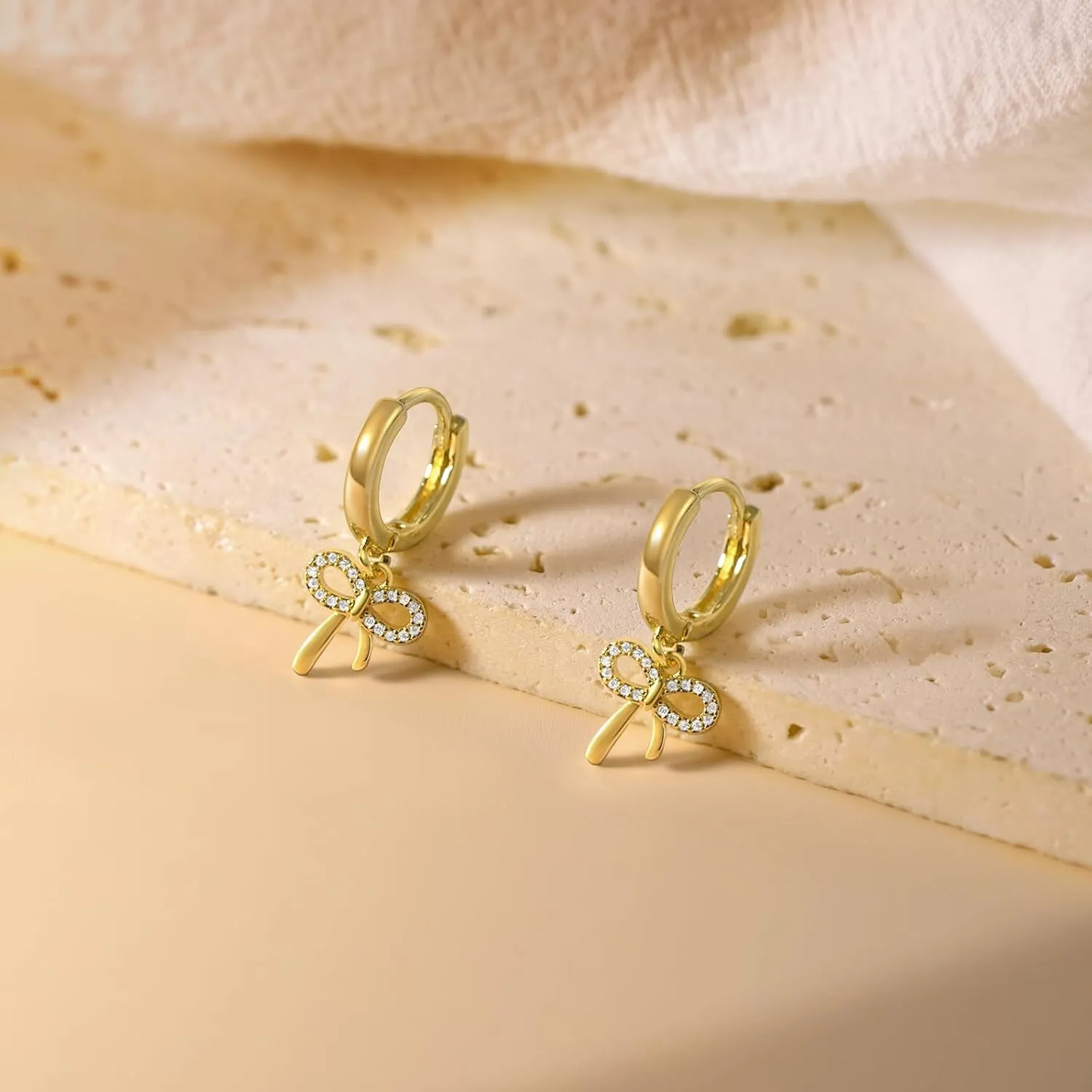 Gold Bow Earrings for Women Small Bow Stud Earrings Simple Bow Earring for Women Dainty Cute Earring Christmas Gifts